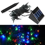 60 LED Green Red Blue White Solar Garden Outdoor Rope Lights 11M Christmas Lamp