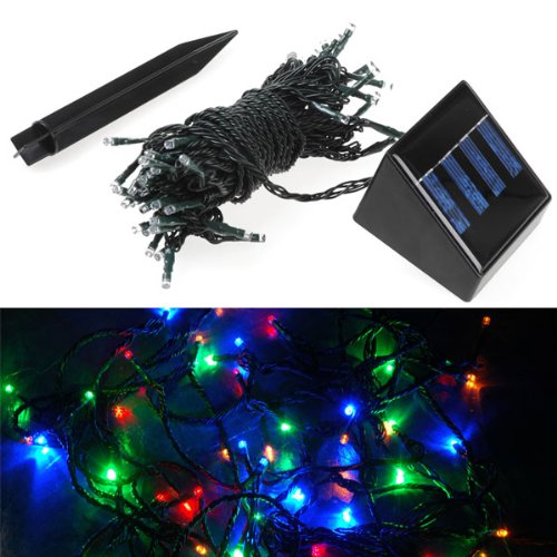 60 LED Green Red Blue White Solar Garden Outdoor