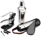 Review Prime Pacific 844-021010 / Prime Pacific Cocktail Set includes Zinc Corkscrew, .5 Liter Flask, 28 Ounce Cocktail Shaker with Carrying Case