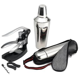Prime Pacific Cocktail Set includes Zinc Corkscrew, .5 Liter Flask, 28 Ounce Cocktail... by Prime Pacific Trading