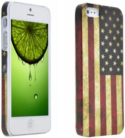 Okeler American Flag Fashion Hard Plastic PC Back Case Cover Shell for iPhone 5 5S 6th with Free Pen