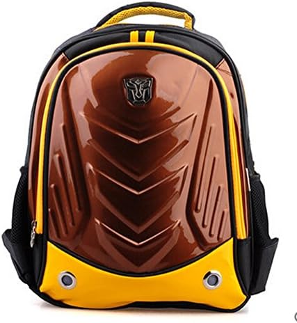 AIDUODUO Pupils Bag Children Boys Schoolbag Backpack Handsome Cool Flash Security Bags Coffee-Yellow
