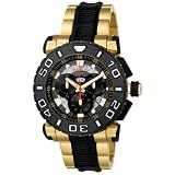 Invicta Mens Reserve Collection Chronograph 18k Gold-Plated and Black Polyurethane Watch #6314 by Invicta