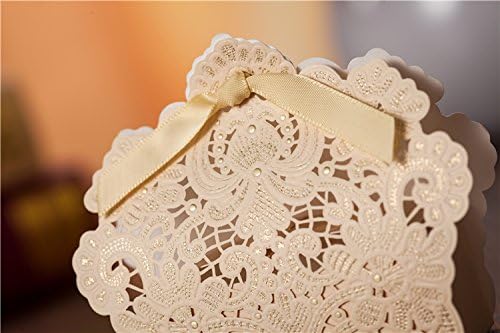 1pcs Sample - Laser Cut Soft Gold Candy Box Wedding Gift Box Wedding Party Favors Chocolate BOX W/ribbon