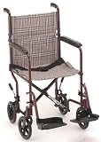 NOVA 329 Lightweight Transport Chair, 19, Red Plaid