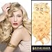 Top Quality 20 Inches Bleach Blonde_613 Wavy Hair Extensions Human Hair Clip In_7 Pieces Set_Clips A