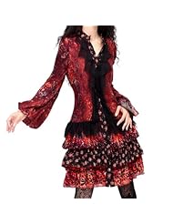 V-neck Lace Cotton/Rayon/Viscose Puff Sleeves General Print  Dress