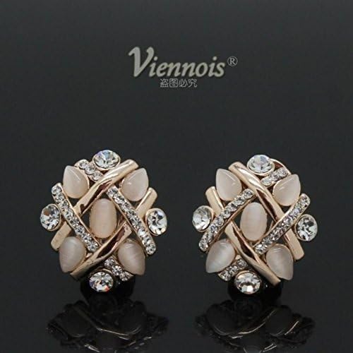 Mc Mall Auden Rhinestone Opal Rose Gold Plated Stud Earrings Brand Sale Korean Style Jewelry V058122E