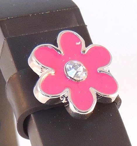 Fitness Tracker Jewelry "Dazzling Daisy" Hot Pink and Violet for Fit Bit, Jawbone, Up24 and other activity trackers with Keepsake Tin. Bundle of two.