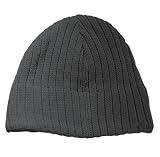 Short Cable Beanie-Heather Charcoal