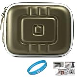 Flip Video Carrying Case for Flip Video Ultra Series Camcorder Flip Ultra + Screen Protector Kit (Eva Gun Metal) + INCLUDES SumacLife TM Wisdom Courage Wristband