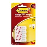 Command Small Refill Strips, White, 20-Strip