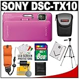 Sony Cyber-Shot DSC-TX10 Shock & Waterproof Digital Camera (Pink) with 8GB  ....