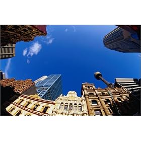 photographie Mosaic of historic and modern buildings, including one of the city's greatest icons,...