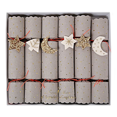 Meri Meri Star and Moon Crackers 45-2471, Includes 6 Small Crackers