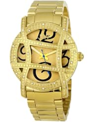 JBW Womens JB-6214-A "Olympia" Gold-Tone Designer Dial Diamond Watch