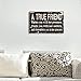 Adeco Decorative Wood Wall Sign Plaque A True Friend Home Decor Art with Inspirational - 13.8x8.7 Inches