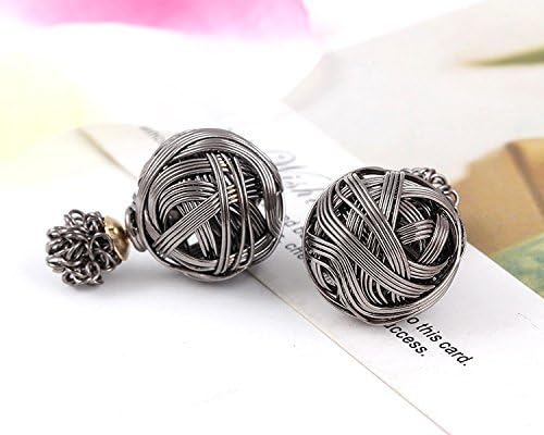 SASAMALL New Arrived Double Sided Bubble Fashion Pearl Vintage Style Alloy Earrings Ear Rings for Lady Girl Women (Black) by SASAMALL