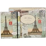 Paris Combination Set: Elastic Bound notebook and tabbed file folders