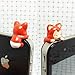 Adorable White Panty Hanging Little Red Fox Cat Dust Plug 3.5mm Phone Accessory Cell Phone Plug iPhone Dust Plug Samsung Plug Phone Charm Headphone Jack Earphone Cap Ear Cap Dust Plug
