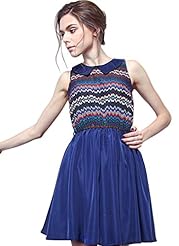 Pleated Corduroy/Polyester General Print Midi Dress 