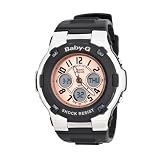 Casio Women’s BGA110-1B Baby-G Shock Resistant Black and Silver-Tone Analog Sport Watch