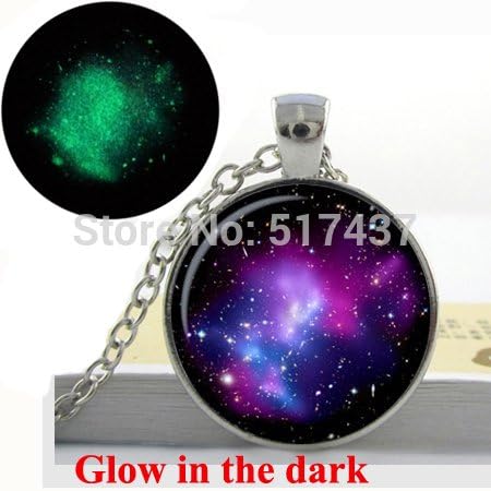 Pretty Lee Glowing Necklace Pendant Stars Jewelry Nebula Galaxy Necklace Universe Pendant For Men Glow In The Dark Galaxy Space Necklace