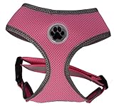 Small Reflective Mesh Soft Dog Harness Safe Harness No Pull Puppy Harnesses for Small Dogs Cats, Pink Small