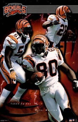 (22x35) Cincinnati Bengals Peter Warrick Takeo Spikes Corey Dillon Sports Poster Print