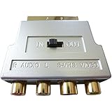 Cable Mountain - Adaptador de euroconector a 3 RCA y S-Video (conectores dorados)