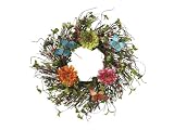 20 Bright and Elegant Multi-Colored Butterfly and Zinnia Wreath with Twigs