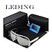 LEDING men sunglasses polarized glasses metal frame fashion Star 100% UV protection (193, A-Silver)