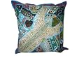 Dodger Blue Decorating Sari Tapestry Floor Pillow Cushion Cover 24"