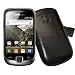 Suncase Ledertasche (Lasche mit R�ckzugfunktion) f�r Samsung S5670 Galaxy Fit schwarz