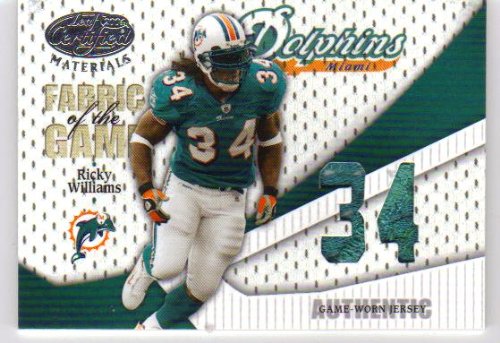 2004 Leaf Certified Materials Fabric of the Game Jersey Number #FG83 Ricky Williams - Miami Dolphins (Piece of Authentic Jersey Number) (Football Cards)