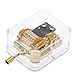 Helen Zora 18 note Acrylic Clear Gold Hand Cranked Gurdy Musical Mechanism Music Box (Amazing Grace)
