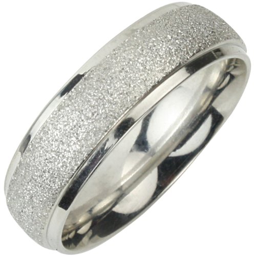 Stainless Steel Sparkle 5.8mm Band Ring