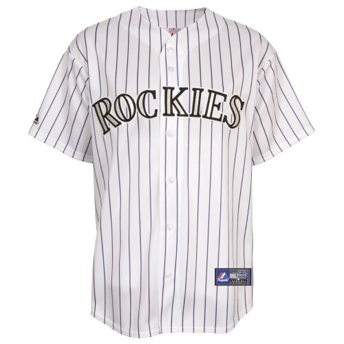 MLB Colorado Rockies Replica Home Jersey,White/Purple (X-Large)