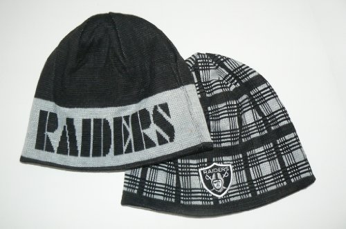 NFL Oakland Raiders Reversible Team Color Beanie Hat Cap Lid Toque