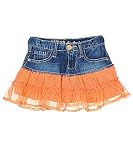 GUESS Kids Girls Denim Skirt with Polka Dots