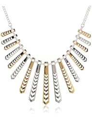 Kensie "Luster Factor Metal" Two-Tone Plated-Bar Shower Necklace, 20"