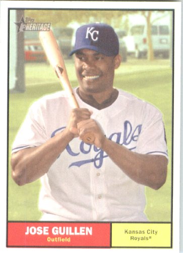 2010 Topps Heritage Baseball Card # 349 Jose Guillen - Kansas City Royals - Mint Condition - MLB Trading Card Shipped In Protective ScrewDown Display Case!