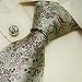 A1015 Designer Brown Paisleys Necktie Cufflinks Set with Gift Box Ties for Him Jacqua...