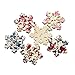 HOUSWEETY 50PCs Wooden Buttons Mixed Color Snowflake Shape Applique 2-hole Sewing DIY