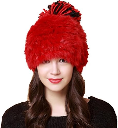 Women's Knit Warm Winter Snow Hat Snowboarding Beanie Crochet Cap Hats (Red)