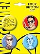 Watchmen Doc Manhattan The Comedian Ozymandias 4 Piece Button Set