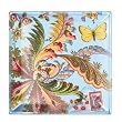 Paisley Floral Fringe Studio Square Transferware Small Glass Tray