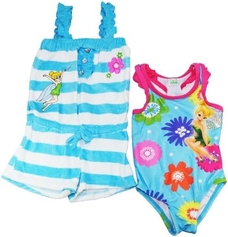 Disney Tinkerbell Girls 1Pc Swimsuit & Romper Cover-up Set