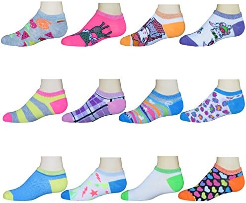 Collettie Betty Little Girls No Show Socks 12 Pack