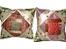 2 Pink Cream Ethnic Vintage Sari Zari Borders Toss Cushion Covers